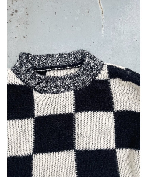 FIG&VIPER（フィグアンドバイパー）の「カラーブロッキングショートニットTOP（ニット/セーター・レディース・ブラック/ライトパープル・FREE）」の8枚目の写真