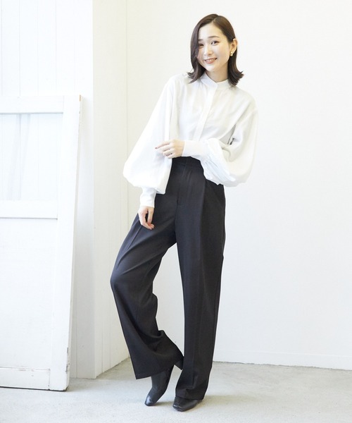 Wefst（ウェスト）の「【Wefst】T/PuツイルセンタープレススラックスPT（その他パンツ・レディース・ブラック/グリーン/ピンク・FREE）」の2枚目の写真