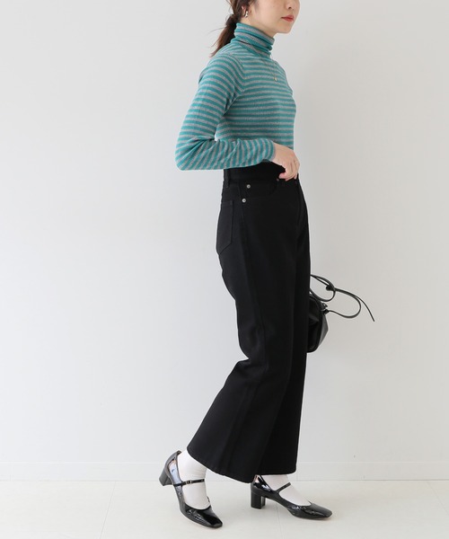 SLOBE IENA（スローブイエナ）の「LE DENIM フレアパンツ【洗濯機使用可能】◆（デニムパンツ・レディース・ブラック/グレー/ナチュラル・36/40/38）」の12枚目の写真