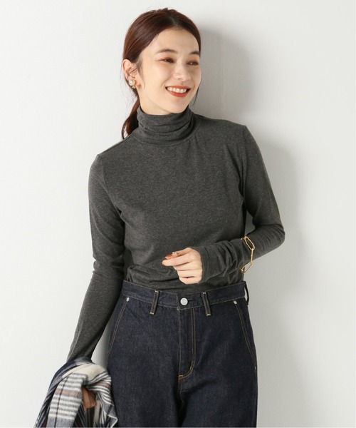IENA(イエナ)の「【MIJEONG PARK/ミジョン・パーク】ROLL NECK JERSEYカットソー(Tシャツ/カットソー・レディース・チャコールグレー/ブラック/グレー/ライトグリーン/アイボリー/ラベンダー・FREE)」の3枚目の写真