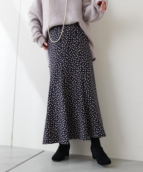 COLLAGE GALLARDAGALANTE（コラージュガリャルダガランテ）の「いつだって可憐なドットレオパードマーメイドスカート（スカート・レディース・ネイビー/モカ・FREE）」の7枚目の写真