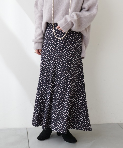 COLLAGE GALLARDAGALANTE（コラージュガリャルダガランテ）の「いつだって可憐なドットレオパードマーメイドスカート（スカート・レディース・ネイビー/モカ・FREE）」の4枚目の写真