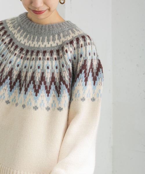 URBAN RESEARCH（アーバンリサーチ）の「フェアアイルニット（ニット/セーター・レディース・グレー系その他/ベージュ系その他・FREE）」の5枚目の写真