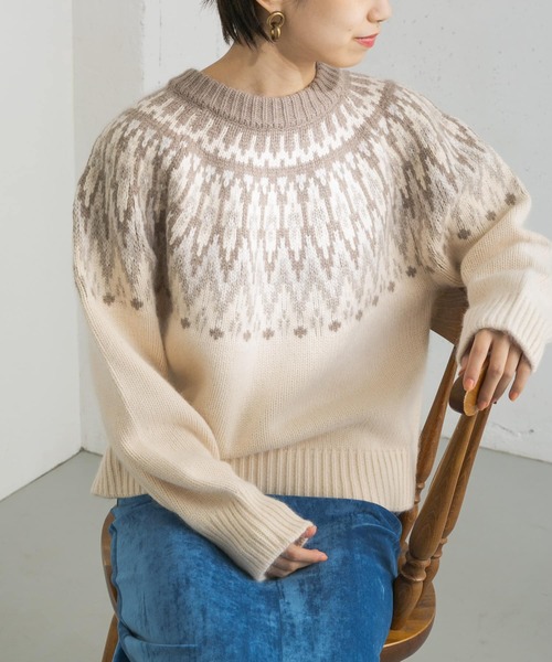 URBAN RESEARCH（アーバンリサーチ）の「フェアアイルニット（ニット/セーター・レディース・グレー系その他/ベージュ系その他・FREE）」の3枚目の写真