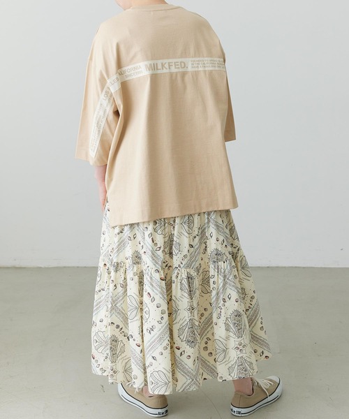 MILKFED.（ミルクフェド）の「BACK TAPE LOGO POCKET S/S TEE（Tシャツ/カットソー・レディース・ベージュ/ホワイト/ライトパープル/ブラック・ONE SIZE）」の20枚目の写真