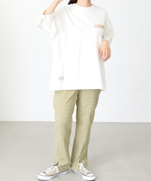 MILKFED.（ミルクフェド）の「BACK TAPE LOGO POCKET S/S TEE（Tシャツ/カットソー・レディース・ベージュ/ホワイト/ライトパープル/ブラック・ONE SIZE）」の14枚目の写真