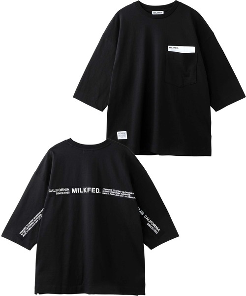 MILKFED.（ミルクフェド）の「BACK TAPE LOGO POCKET S/S TEE（Tシャツ/カットソー・レディース・ベージュ/ホワイト/ライトパープル/ブラック・ONE SIZE）」の22枚目の写真
