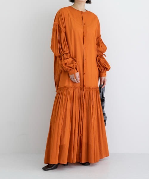 iI（アイ）の「iI　gather onepiece（ワンピース・レディース・ブラック/オフホワイト/オレンジ・ONE）」の3枚目の写真