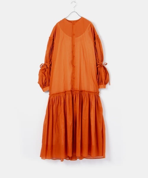 iI（アイ）の「iI　gather onepiece（ワンピース・レディース・ブラック/オフホワイト/オレンジ・ONE）」の5枚目の写真