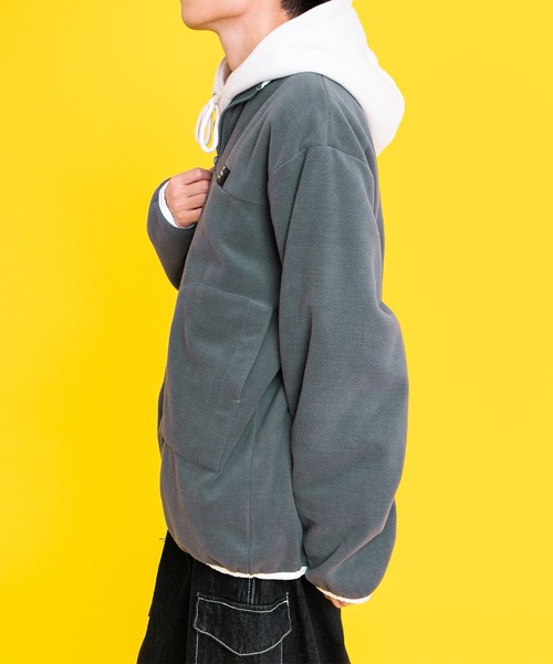 PairPair(ペアペア)の「ハーフジップフリースプルオーバー(ユニセックス)(スウェット・レディース・アイボリー/グレイッシュブルー・MEDIUM/LARGE)」の20枚目の写真