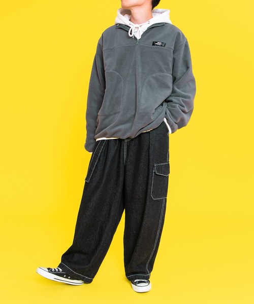 ハーフジップフリースプルオーバー(ユニセックス)（スウェット