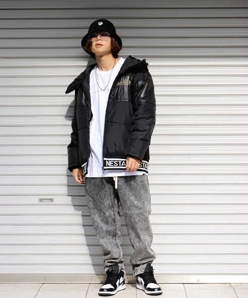 NESTA BRAND(ネスタブランド)の「撥水リブロゴフェイクダウンJKT(ダウンジャケット/コート・メンズ・ベージュ/ブラック・L/XL/XXL/M)」の8枚目の写真