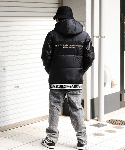 NESTA BRAND(ネスタブランド)の「撥水リブロゴフェイクダウンJKT(ダウンジャケット/コート・メンズ・ベージュ/ブラック・L/XL/XXL/M)」の9枚目の写真