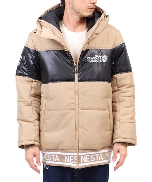 NESTA BRAND(ネスタブランド)の「撥水リブロゴフェイクダウンJKT(ダウンジャケット/コート・メンズ・ベージュ/ブラック・L/XL/XXL/M)」の14枚目の写真