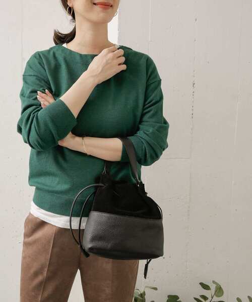 URBAN RESEARCH DOORS(アーバンリサーチドアーズ)の「ハイゲージコンパクトニット(ニット/セーター・レディース・ブラック/グリーン/マスタード/グレー系その他・ONE)」の1枚目の写真