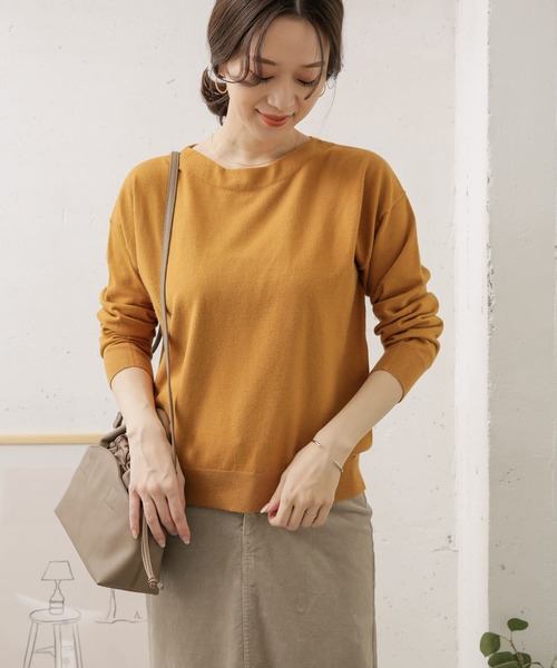 URBAN RESEARCH DOORS(アーバンリサーチドアーズ)の「ハイゲージコンパクトニット(ニット/セーター・レディース・ブラック/グリーン/マスタード/グレー系その他・ONE)」の10枚目の写真