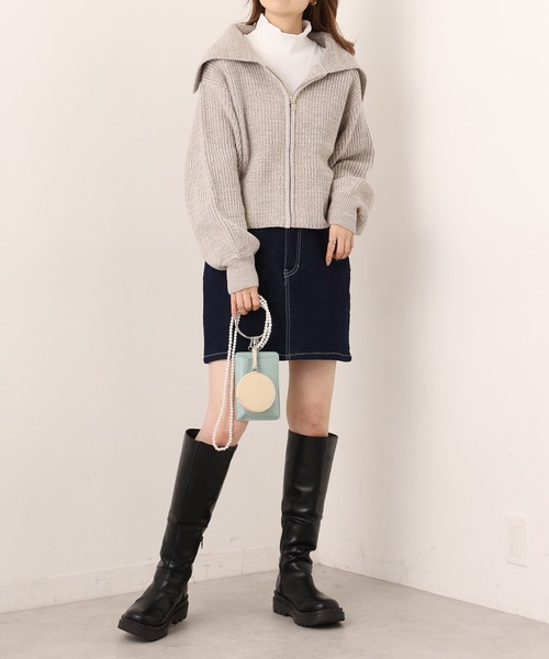 one after another NICE CLAUP（ワンアフターアナザーナイスクラップ）の「リブハイネックトップス（Tシャツ/カットソー・レディース・オフホワイト/ブラック/オートミール/ライトブルー・FREE）」の17枚目の写真