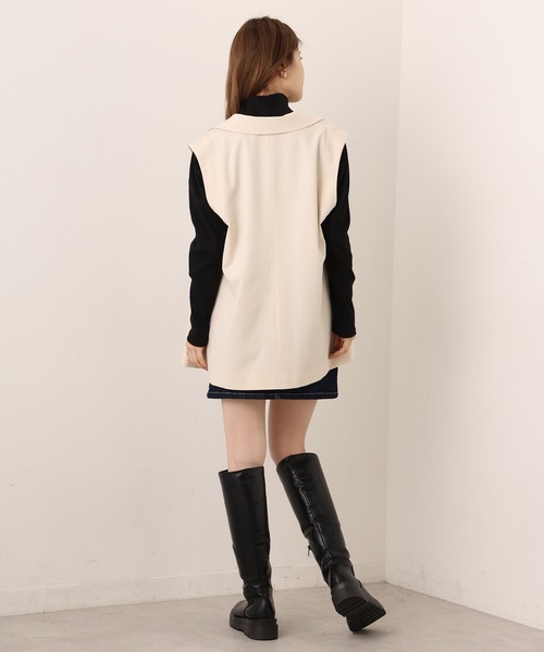 one after another NICE CLAUP（ワンアフターアナザーナイスクラップ）の「リブハイネックトップス（Tシャツ/カットソー・レディース・オフホワイト/ブラック/オートミール/ライトブルー・FREE）」の22枚目の写真