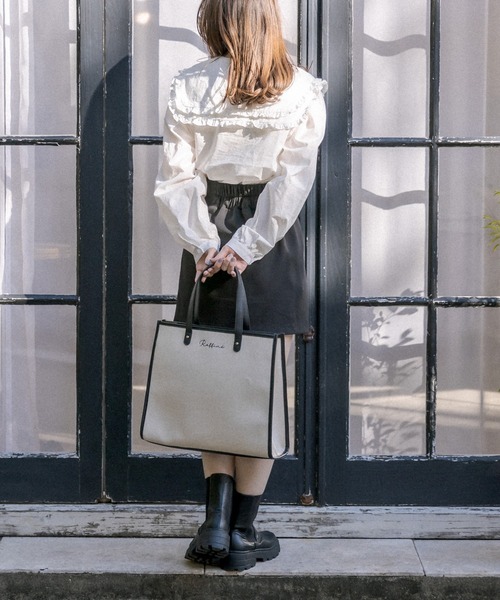 OLIVE des OLIVE（オリーブデオリーブ）の「かさねフリル衿ブラウス（シャツ/ブラウス・レディース・グレー/オフホワイト/ワンウォッシュ/サックスブルー・FREE）」の7枚目の写真