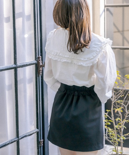 OLIVE des OLIVE（オリーブデオリーブ）の「かさねフリル衿ブラウス（シャツ/ブラウス・レディース・グレー/オフホワイト/ワンウォッシュ/サックスブルー・FREE）」の10枚目の写真