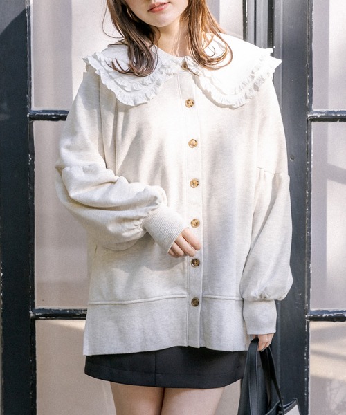 OLIVE des OLIVE（オリーブデオリーブ）の「かさねフリル衿ブラウス（シャツ/ブラウス・レディース・グレー/オフホワイト/ワンウォッシュ/サックスブルー・FREE）」の13枚目の写真