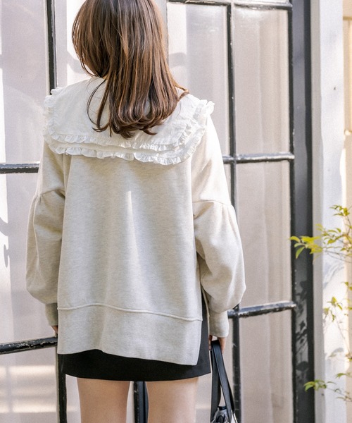 OLIVE des OLIVE（オリーブデオリーブ）の「かさねフリル衿ブラウス（シャツ/ブラウス・レディース・グレー/オフホワイト/ワンウォッシュ/サックスブルー・FREE）」の14枚目の写真