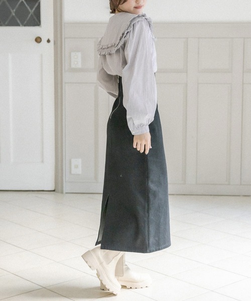 OLIVE des OLIVE（オリーブデオリーブ）の「かさねフリル衿ブラウス（シャツ/ブラウス・レディース・グレー/オフホワイト/ワンウォッシュ/サックスブルー・FREE）」の16枚目の写真