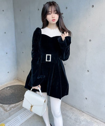 titty＆Co. PETIT by poyo | 【titty&Co.PETIT  Produce by POYO】ビジューバルーンミニワンピース(ワンピース)