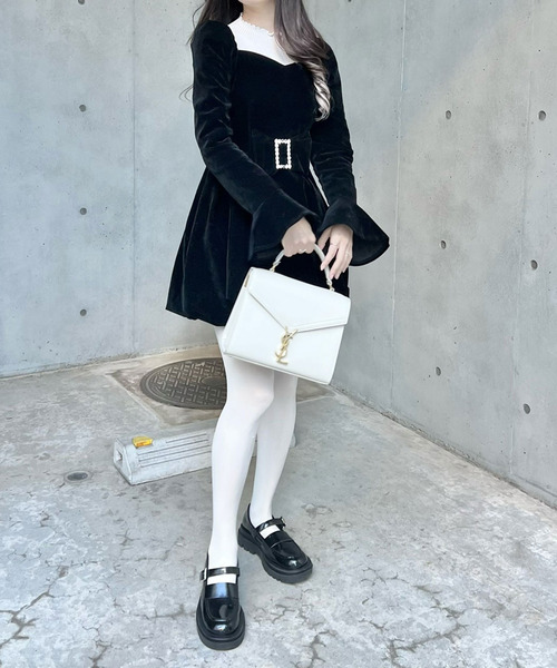 titty＆Co. PETIT by poyo（ティティーアンドコープティバイポヨ）の「【titty&Co.PETIT  Produce by POYO】ビジューバルーンミニワンピース（ワンピース・レディース・ブラック・FREE）」の6枚目の写真