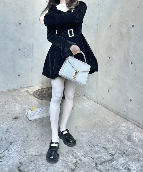 titty＆Co. PETIT by poyo（ティティーアンドコープティバイポヨ）の「【titty&Co.PETIT  Produce by POYO】ビジューバルーンミニワンピース（ワンピース・レディース・ブラック・FREE）」の7枚目の写真