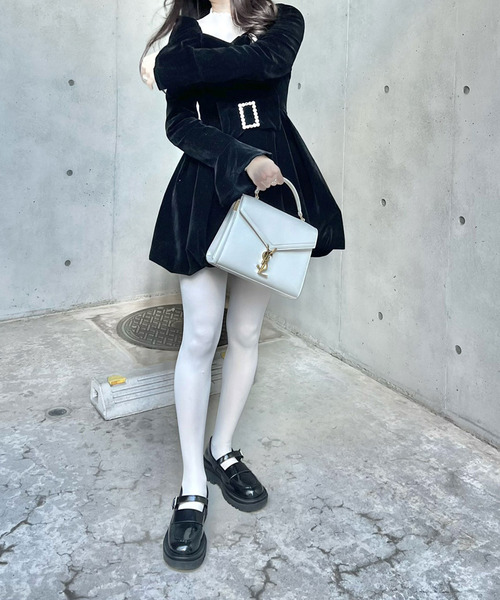 titty＆Co. PETIT by poyo（ティティーアンドコープティバイポヨ）の「【titty&Co.PETIT  Produce by POYO】ビジューバルーンミニワンピース（ワンピース・レディース・ブラック・FREE）」の8枚目の写真