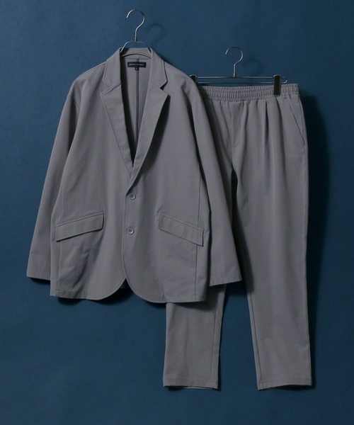 ANPAS（アンパス）の「Multi Stretch Tailored Jacket SET-UP/別注 マルチストレッチ テーラードジャケット＆タックワイドテーパードパンツ セットアップ（セットアップ・メンズ・ライトグレー/チャコールグレー/ブラック/グレイッシュベージュ/グリーン・M/L/LL）」の8枚目の写真