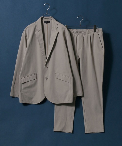 ANPAS（アンパス）の「Multi Stretch Tailored Jacket SET-UP/別注 マルチストレッチ テーラードジャケット＆タックワイドテーパードパンツ セットアップ（セットアップ・メンズ・ライトグレー/チャコールグレー/ブラック/グレイッシュベージュ/グリーン・M/L/LL）」の9枚目の写真