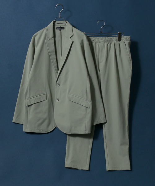 ANPAS（アンパス）の「Multi Stretch Tailored Jacket SET-UP/別注 マルチストレッチ テーラードジャケット＆タックワイドテーパードパンツ セットアップ（セットアップ・メンズ・ライトグレー/チャコールグレー/ブラック/グレイッシュベージュ/グリーン・M/L/LL）」の10枚目の写真
