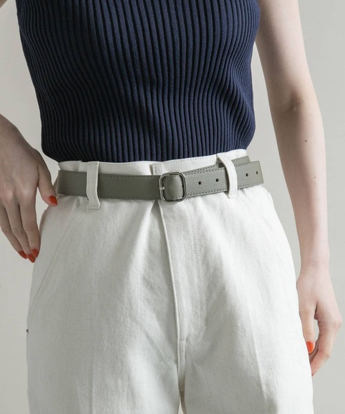 SMELLY（スメリー）の「スクエアバックルベルト（ベルト・レディース・ブラック/ブラウン/カーキ・-）」の3枚目の写真