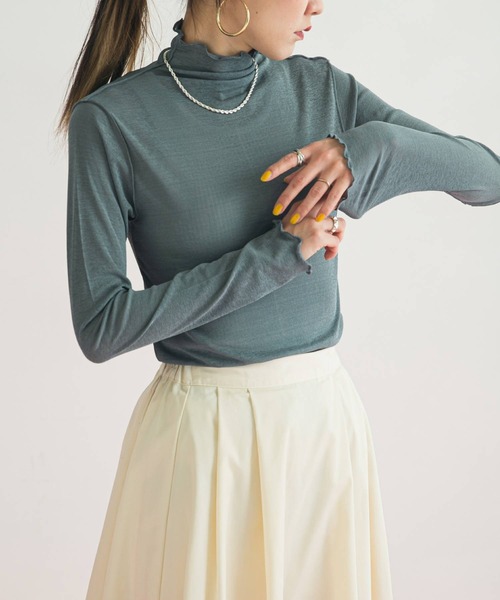 bohmal（ボマール）の「シアーネットメロータートル（Tシャツ/カットソー・レディース・ブラック/オフホワイト/パープル/ブルー・MEDIUM/FREE）」の3枚目の写真