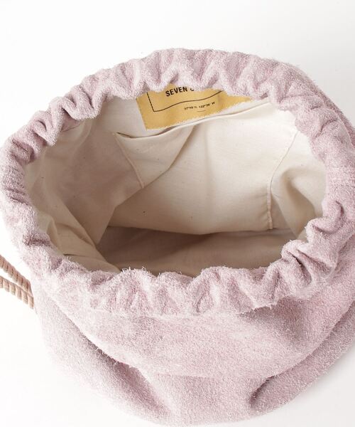 SEVEN BY SEVEN（セブンバイセブン）の「SEVEN BY SEVEN/セブン バイ セブン/@SUEDE LEATHER DRAWSTRING BAG SMALL/スエードレザードローストリングバッグ スモール（トートバッグ・メンズ・ピンク/グリーン・FREE）」の3枚目の写真