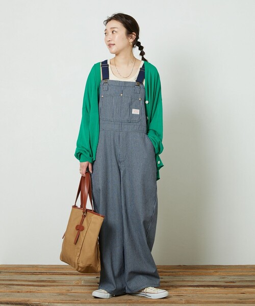 FREAK'S STORE（フリークスストア）の「【WEB限定】PENNYES×FREAK'S STORE/ぺニーズ　別注オーバーオール（サロペット/オーバーオール・レディース・オリーブ/ナチュラル/ネイビー/ストライプ/ブラック/ベージュ・ﾌﾘ-）」の18枚目の写真