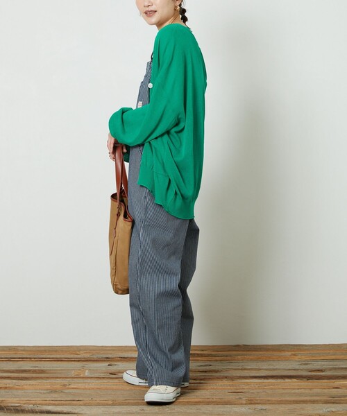 FREAK'S STORE（フリークスストア）の「【WEB限定】PENNYES×FREAK'S STORE/ぺニーズ　別注オーバーオール（サロペット/オーバーオール・レディース・オリーブ/ナチュラル/ネイビー/ストライプ/ブラック/ベージュ・ﾌﾘ-）」の19枚目の写真