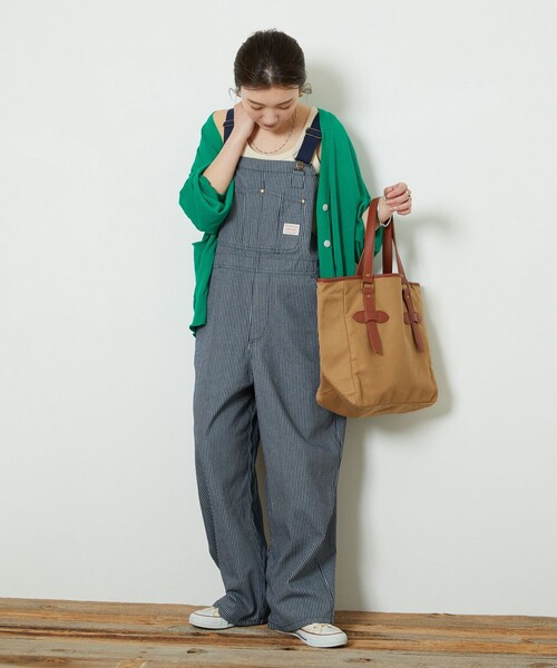 FREAK'S STORE（フリークスストア）の「【WEB限定】PENNYES×FREAK'S STORE/ぺニーズ　別注オーバーオール（サロペット/オーバーオール・レディース・オリーブ/ナチュラル/ネイビー/ストライプ/ブラック/ベージュ・ﾌﾘ-）」の21枚目の写真