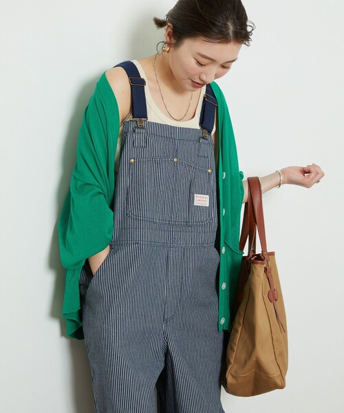 FREAK'S STORE（フリークスストア）の「【WEB限定】PENNYES×FREAK'S STORE/ぺニーズ　別注オーバーオール（サロペット/オーバーオール・レディース・オリーブ/ナチュラル/ネイビー/ストライプ/ブラック/ベージュ・ﾌﾘ-）」の22枚目の写真