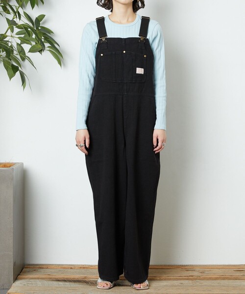 FREAK'S STORE（フリークスストア）の「【WEB限定】PENNYES×FREAK'S STORE/ぺニーズ　別注オーバーオール（サロペット/オーバーオール・レディース・オリーブ/ナチュラル/ネイビー/ストライプ/ブラック/ベージュ・ﾌﾘ-）」の9枚目の写真