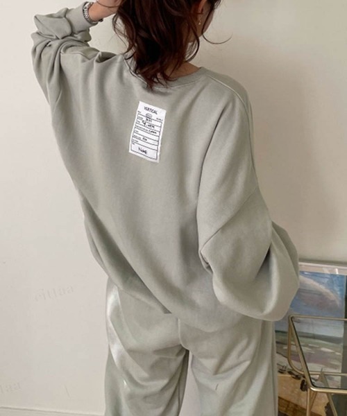 Dalfwin(ダールフィン)の「2022AW スウェット 秋冬 韓国スウェット ジャージ ルームウェア 部屋着【上下セット】バックパッチシンプルセットアップ(ルームウェア/パジャマ・レディース・ブラック/グレー/カーキ・FREE)」の8枚目の写真