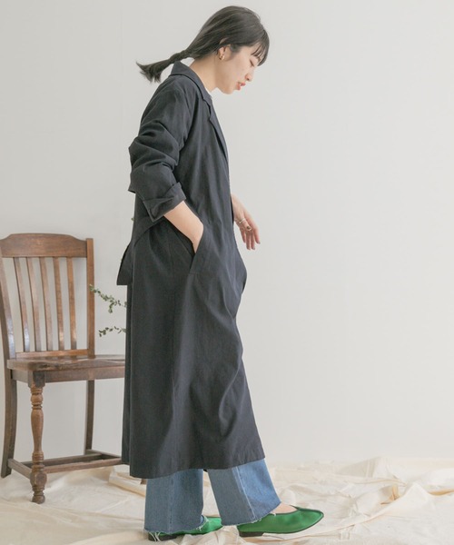 ITEMS URBANRESEARCH（アイテムズ アーバンリサーチ）の「キナガシトレンチコート（トレンチコート・レディース・グレー系その他/ネイビー/ベージュ・FREE）」の3枚目の写真