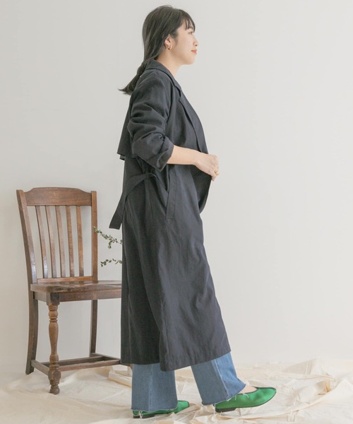 ITEMS URBANRESEARCH（アイテムズ アーバンリサーチ）の「キナガシトレンチコート（トレンチコート・レディース・グレー系その他/ネイビー/ベージュ・FREE）」の4枚目の写真