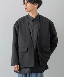 improves | 【improves】ナチュラルストレッチ ノーカラー ジャケット セットアップ対応(テーラードジャケット)