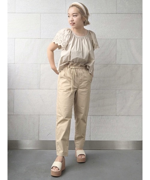 GAP（ギャップ）の「フラッタースリーブ トップス（シャツ/ブラウス・レディース・ホワイト/ベージュ/ライトパープル・XXS/XS/S/L/M）」の9枚目の写真