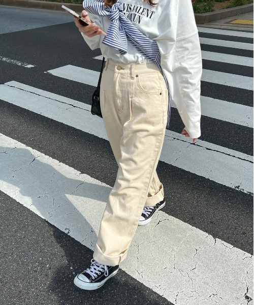apres jour（アプレジュール）の「タックルーズデニム【ZOZOTOWN限定アイテム】（デニムパンツ・レディース・ブラック/ダークブルー/オフホワイト・LARGE/SMALL/MEDIUM/X-LARGE）」の8枚目の写真