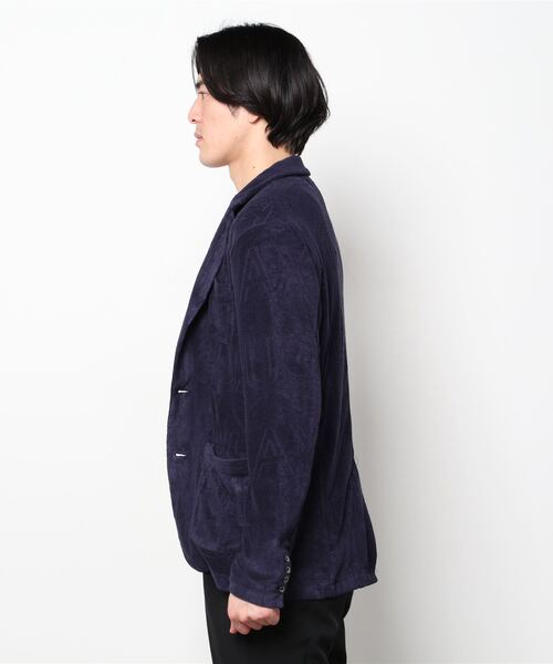 新品1PIU1UGUALE3 RELAX ウノピ パイルロゴジャケット 紺 L 1PIU1UGUALE3 RELAX(ウノピゥウノウグァーレトレ)パイルロゴジャケット