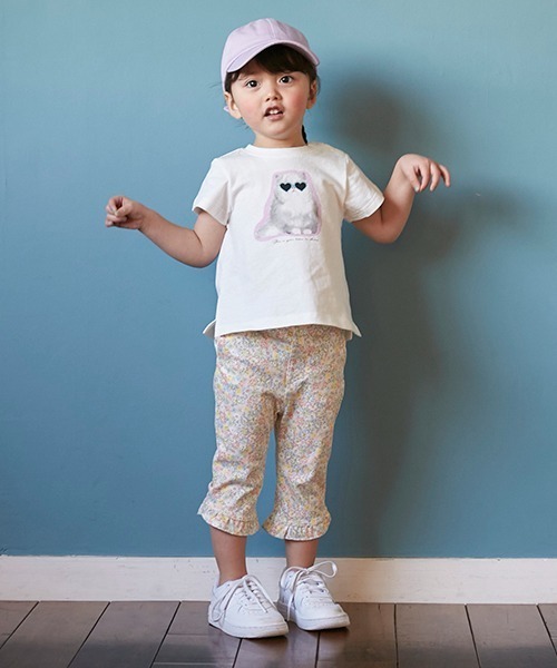 petit main（プティマイン）の「ネコグラフィックＴシャツ（Tシャツ/カットソー・キッズ・オフホワイト/ラベンダー・80ｃｍ/90cm/120cm/130cm/100cm/110cm）」の5枚目の写真